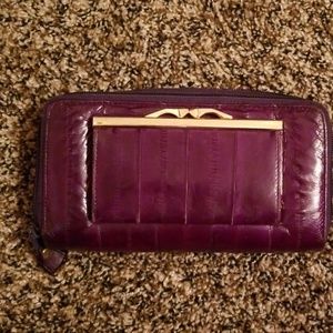 Purple snake skin wallet